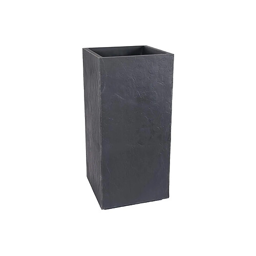 Pot de fleurs carré Haut Volcania - 39,5 x 39,5 x 80 cm - 31 L - Gris anthracite - Eda