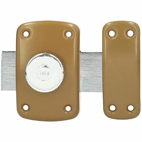 YALE Verrou a bouton et cylindre 5 goupilles diametre 23 mm, longueur 30 mm, 3 clés, marron doré