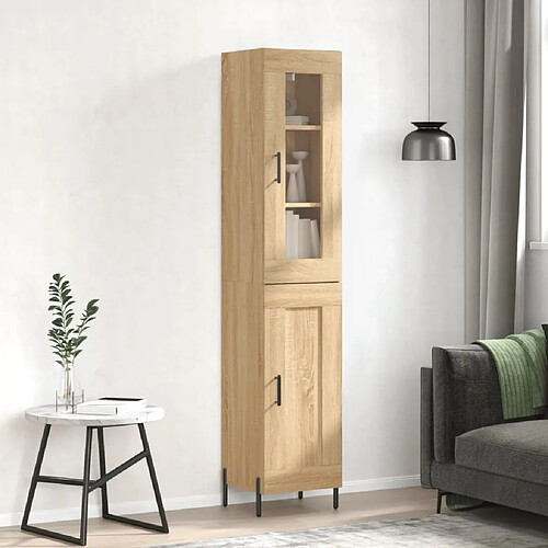 vidaXL Buffet haut Chêne sonoma 34,5x34x180 cm Bois d'ingénierie