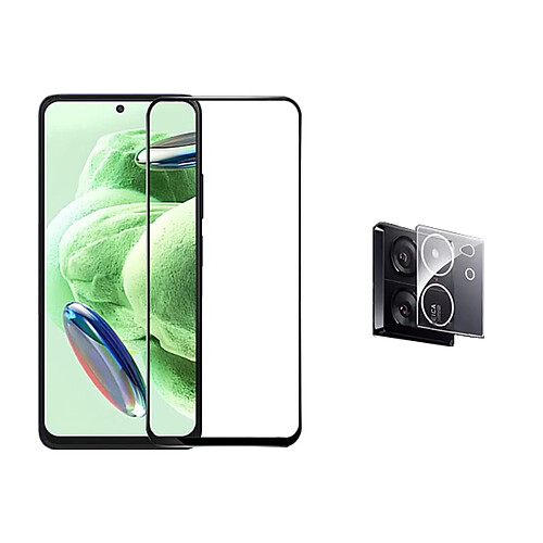 Kit Film Caméra Arrière + Verre Trempé de la Étui Complète 5D Phonecare pour Xiaomi 13T - Transparent / Noir