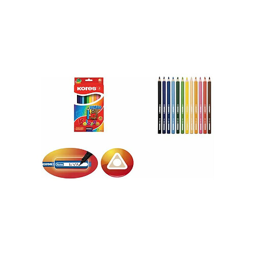 Kores Crayons de couleurs 'JUMBO', étui en carton de 12 ()