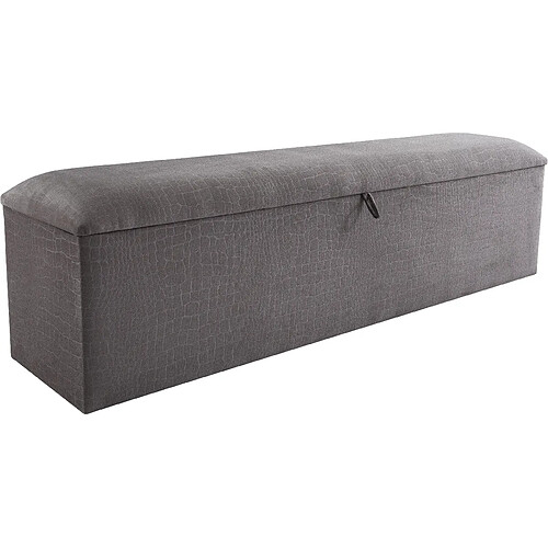 Vivenla Banc bout de lit coffre avec rangement coloris gris design en velours L. 170 x P. 41 x H. 45 cm collection MOSCOW