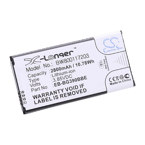 vhbw Li-Polymère batterie 2800mAh (3.8V) NFC CCP pour téléphone portable mobil smartphone comme Samsung EB-BG390BBE