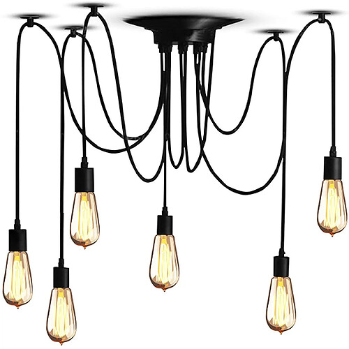 Stoex Suspension Luminaire Induistrielle Vintage Rétro Multiple 6pcs Lustre Araignée P