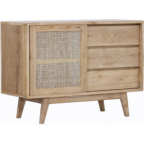 Paris Prix Buffet 1 Porte & 3 Tiroirs en Teck Archi 120cm Naturel