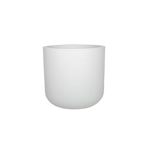 Pot de fleurs rond en plastique Graphit Up blanc cérusé - Ø 40 cm - Eda