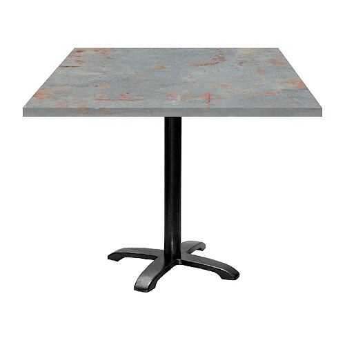 Restootab Table 90x90cm - modèle Bazila gris rouille