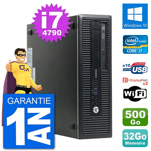 PC HP EliteDesk 800 G1 Core i7-4790 RAM 32Go Disque Dur 500Go Windows 10 Wifi · Occasion