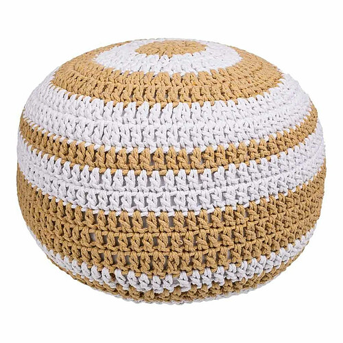 Pouf Alexandra House Living Blanc Marron polystyrène 45 x 30 x 45 cm