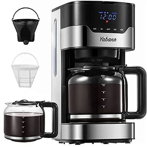 Cafetière Electrique Programmable à 12 Tasses 1.5L 900W Arrêt Automatique Noir