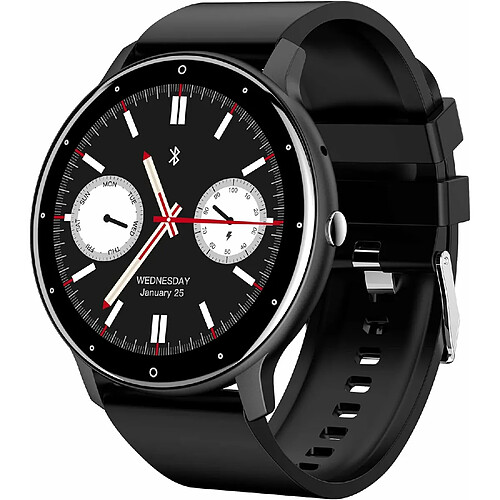 Vendos85 Montre Connectée Homme Femme avec Appels Bluetooth Avis de Messages Assistant Vocal noir