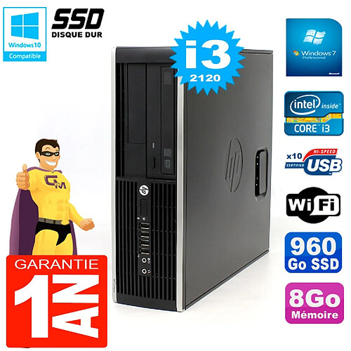 PC HP Compaq 8300 SFF Core I3-2120 RAM 8Go Disque 960 Go SSD Graveur DVD Wifi W7 · Occasion