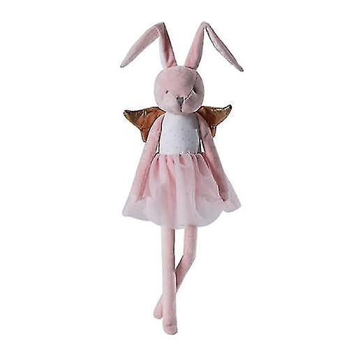 Universal Poupée lapin peluche en coton et lin crème