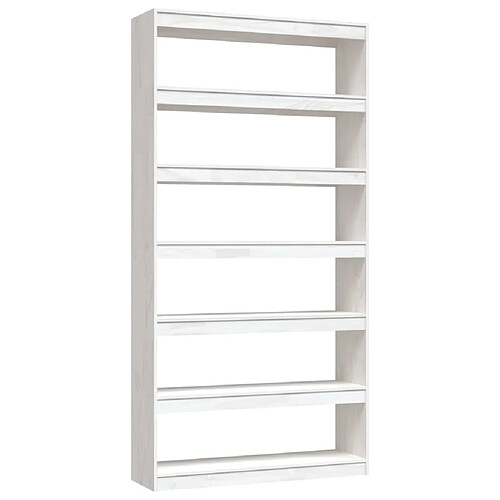 Maison Chic Armoire de livres - Bibliothèque - Séparateur de pièce Blanc 100x30x200 cm Pin massif -GKD44141