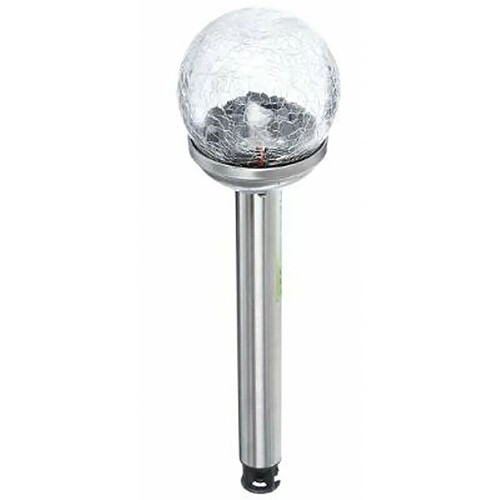 Balise Solaire En Inox Craquelé 42cm Argent