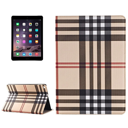 Wewoo Smart Cover jaune pour iPad Air 2 cartes et poche d'argent Plaid Texture étui en cuir avec titulaire fentes