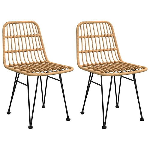 Maison Chic Lot de 2 Chaises de jardin,Fauteuil d'extérieur 48x62x84 cm Résine tressée -MN82170