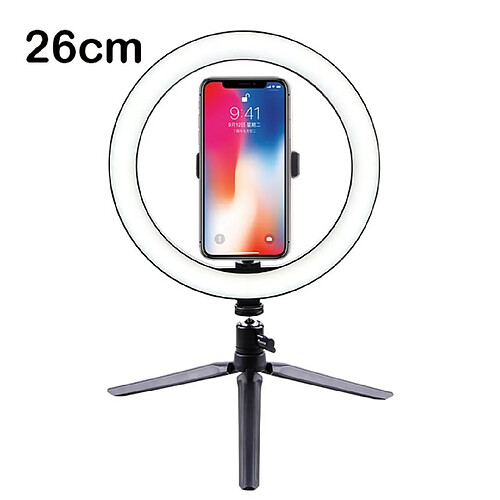 Universal 26 cm Photomètre Lumière LED Trépied Anneau Lumière Vidéo Live Photo Studio Selfie Stick Maquillage Lampe pour téléphone mobile | Clignotant Selfie Lampe pour téléphone mobile