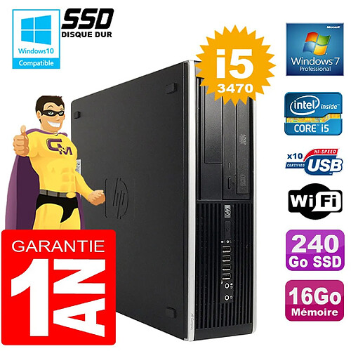 PC HP Compaq 8300 SFF Core I5-3470 Ram 16Go Disque 240Go SSD Graveur DVD Wifi W7 · Occasion