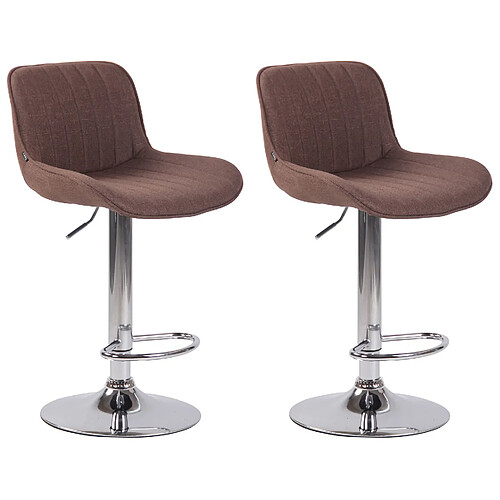 Non Lot de 2 tabourets de bar Lentini tissu chrome