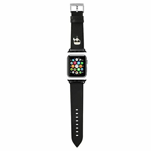 Karl Lagerfeld Silicone Karl Head - Bracelet de Montre pour Apple Watch 38/40/41 mm (Noir)