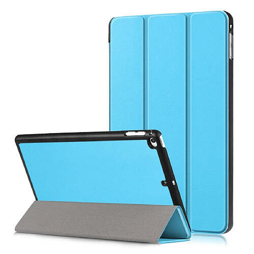 Wewoo Housse Étui Coque Etui à rabat horizontal en cuir Custer Texture pour iPad Mini 2019 et 4avec support triple rabattable et fonction veille / réveil bleu ciel