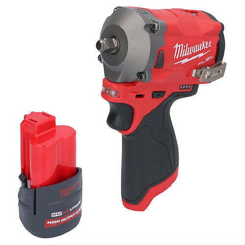 Milwaukee M12 FIW38-251 Clé à choc sans fil 12 V 339 Nm 3/8'' Brushless + 1x batterie 2,5 Ah - sans chargeur