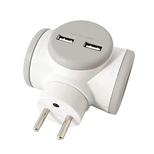 Watt&Co Biplite rotative 180° avec deux ports USB - Watt and Co