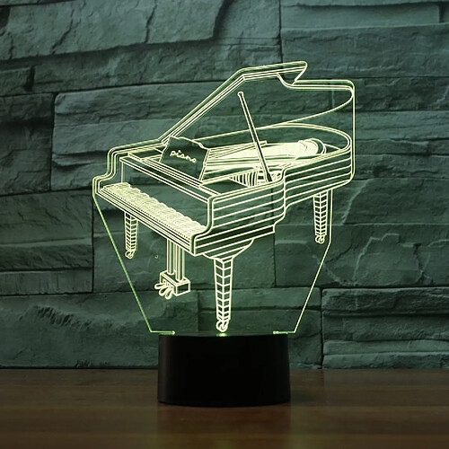 Wewoo Lampe de table lumineuse colorée de vision de la forme 3D du piano LED version d'USB et de batterie