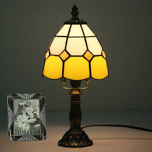 Wewoo Lampe Chambre à coucher en verre d'église d'époque lSalle de salon bar café décoration petite de tableStyle Base alliage jaune