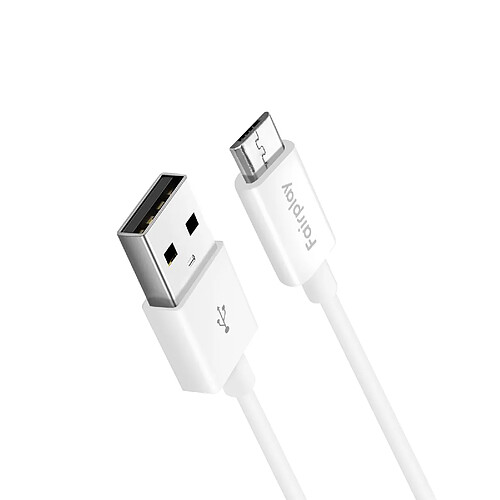 Câble de Charge USB vers Micro-USB 1 Mètres Charge + Synchro Fairplay Blanc