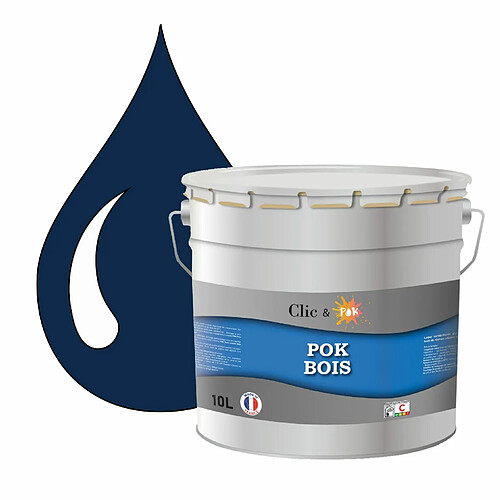 Pok Peinture de Finition Solvantée Laque Semi-Brillante Boiseries Intérieures et Extérieures - 10L - RAL 5010 - Bleu Gentiane