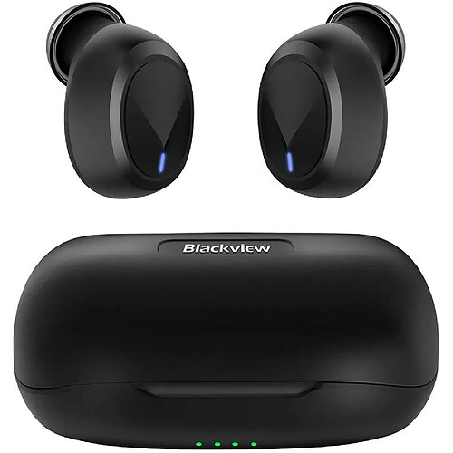 Blackview AirBuds 1 Écouteurs Bluetooth 5.0 sans Fil, TWS Contrôle Tactile Casque, Anti-Bruit CVC 8.0, ENC Technologie, Appariement Automatique, Micro Intégré, 25H d'Autonomie(Noir)