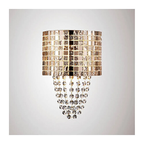 Luminaire Center Applique murale Camden 2 Ampoules G9 Rose doré/verre Mosaique/cristal