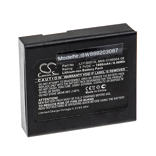 vhbw Batterie compatible avec Mindray DPM2, PM60, PM-60 appareil médical (1800mAh, 3,7V, Li-ion)