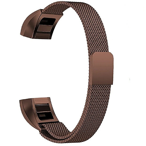 Wewoo Bracelet pour montre connectée Dragonne magnétique en acier inoxydable FITBIT AltaTaille petite130-170mm café