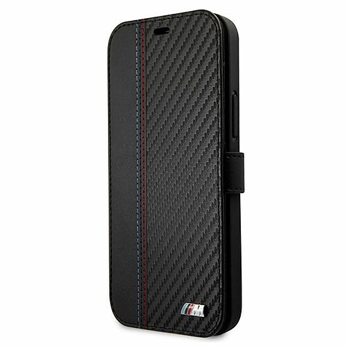 etui bmw bmflbkp12smcarbk iphone 12 mini 5,4" noir book m collection pu carbon stripe