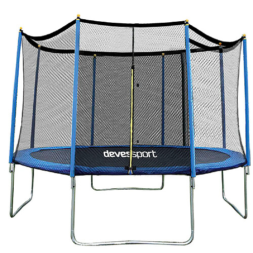 Devessport Trampoline Combo 305 cm Bleu avec Filet