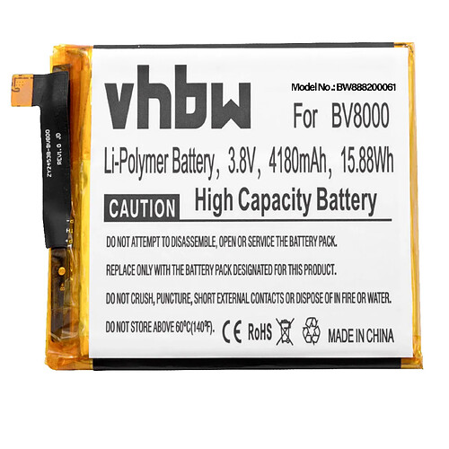 vhbw Li-Polymère batterie 4180mAh (3.8V) pour téléphone portable mobil smartphone comme Blackview V636468P