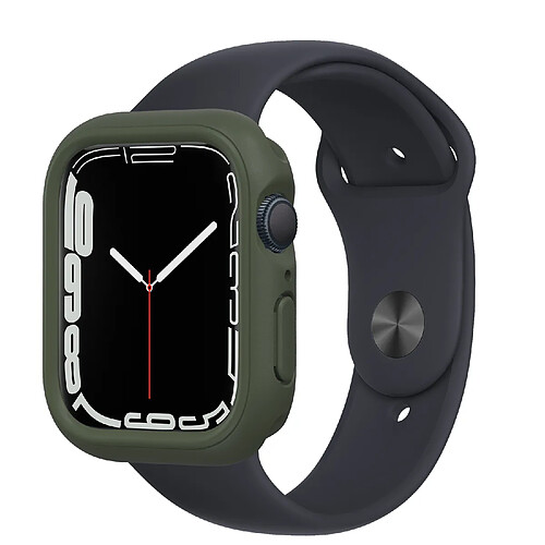 RHINOSHIELD Coque Bumper Compatible avec Apple Watch Series 8 / 7 [41mm] CrashGuard NX - Protection Fine Personnalisable avec Technologie Absorption des Chocs - Vert Kaki