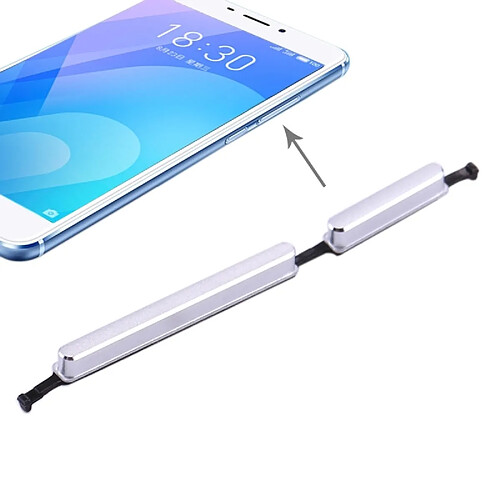 Wewoo Argent pour Meizu M6 Note Pièce détachée Side Keys remplacement