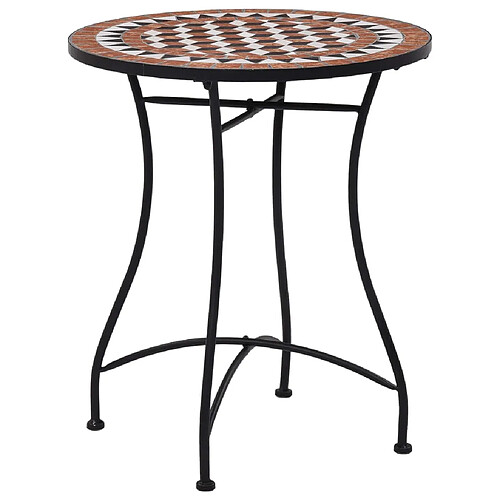 vidaXL Table de bistro mosaïque Marron 60 cm Céramique