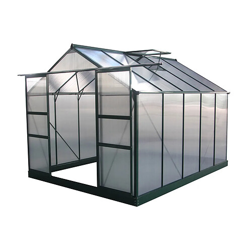 Habitat Et Jardin Serre jardin polycarbonate Dahlia Vert Sapin 7,67 m²