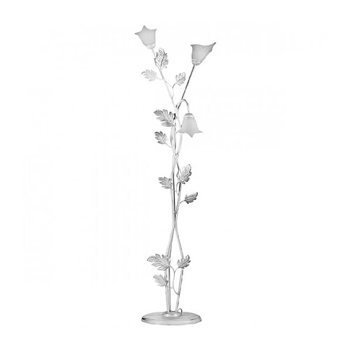 Lumière Lampadaire MARILENA 3 Light Métal,Verre Argent,Blanc