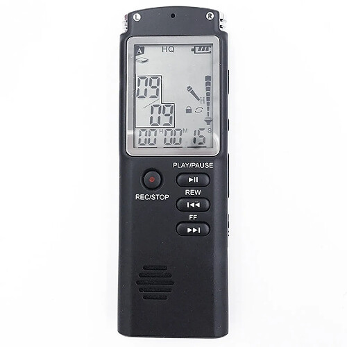 Wewoo Enregistreur vocal Dictaphone numérique à réduction de bruit T60 avec écran monochrome HD16Gsupporte le format MP3 / WAV noir