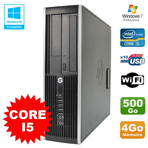 PC HP Elite 8200 SFF Intel Core I5 3.1GHz 4Go Disque 500Go DVD WIFI W7 · Occasion