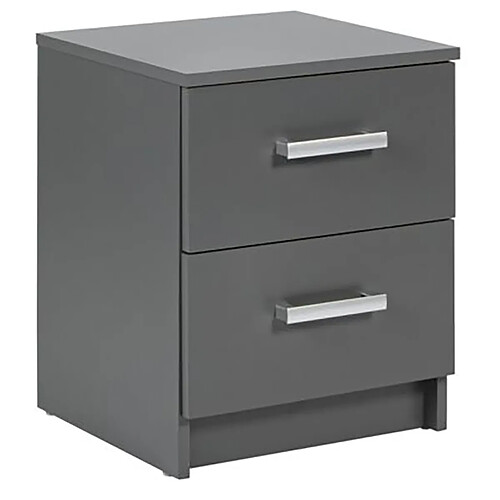 Pegane Commode 2 tiroirs coloris gris graphite - Longueur 41,2 x Hauteur 50,8 x Profondeur 40 cm