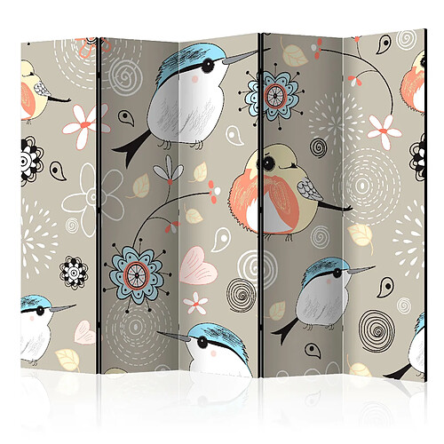 Artgeist Paravent - Natural pattern with birds II [Room Dividers] [225x172]