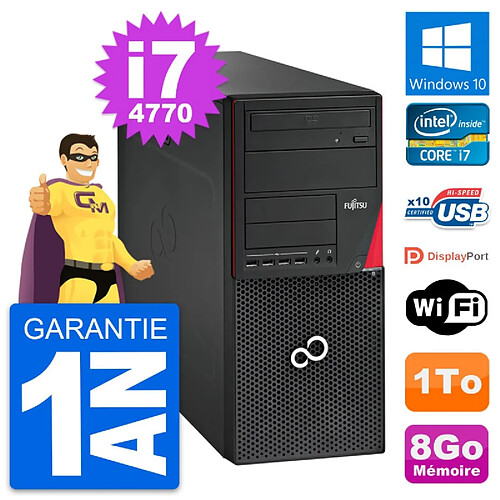 PC Tour Fujitsu Esprimo P720 Intel i7-4770 RAM 8Go Disque 1To Windows 10 Wifi · Occasion