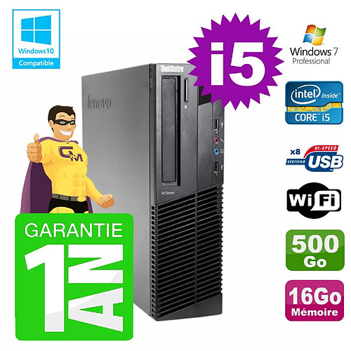 PC Lenovo M91p SFF Intel I5-2400 16Go Disque 500Go Graveur Wifi W7 · Occasion